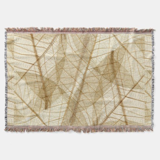 Rustic Sheer Cream Lace Leaves Deken (Voorkant)