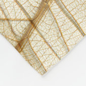 Rustic Sheer Cream Lace Leaves Fleece Deken (Hoek)