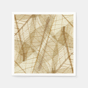 Rustic Sheer Cream Lace Leaves Servet