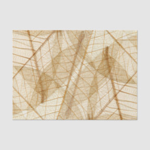 Rustic Sheer Cream Lace Leaves Tissuepapier