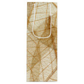 Rustic Sheer Cream Lace Leaves Wijn Cadeautas (Voorkant)