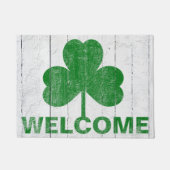 Rustic Shiplap Green Shamrock Welkom Deurmat (Voorkant)