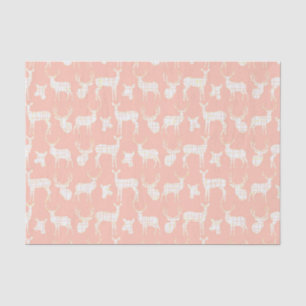 Rustic Silhouette Deer over roze weefselpapier Tissuepapier