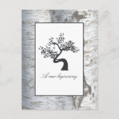 Rustic Silver Birch Tree Baby kondiging Aankondigingskaart (Voorkant)