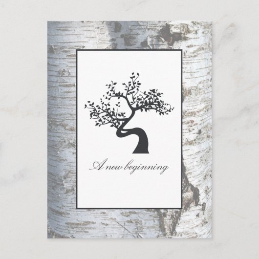 Rustic Silver Birch Tree Baby kondiging Aankondigingskaart (Voorkant)