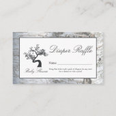 Rustic Silver Birch Tree Baby Luier Raffle Ticket Informatiekaartje (Voorkant)