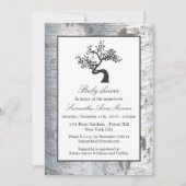 Rustic Silver Birch Tree Baby shower Kaart (Voorkant)