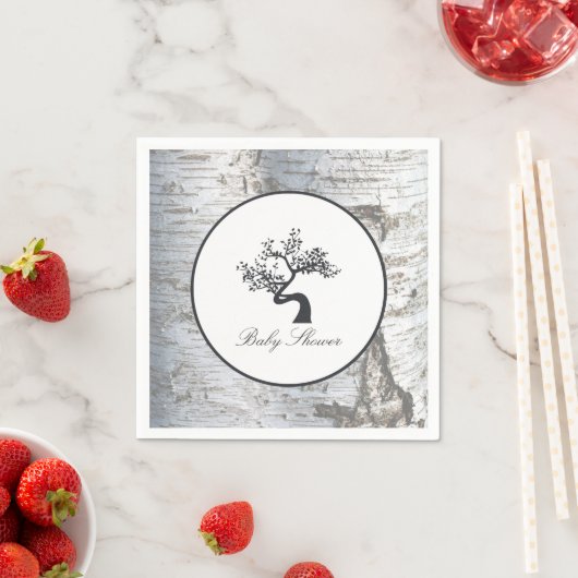 Rustic Silver Birch Tree Baby shower Servetten (Insitu)