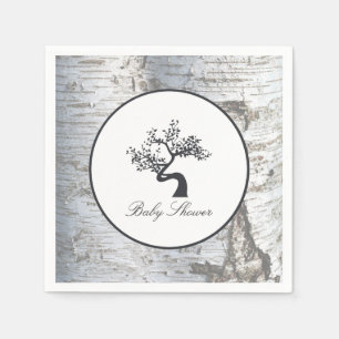 Rustic Silver Birch Tree Baby shower Servetten
