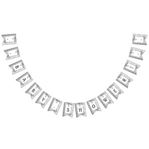 Rustic Silver Birch Tree Baby shower Vlaggetjes