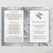 Rustic Silver Birch Tree Programme de mariage (Devant)