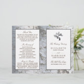 Rustic Silver Birch Tree Programme de mariage (Debout devant)