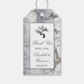 Rustic Silver Birch Tree Wedding Cadeaulabel (Voorkant)