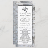 Rustic Silver Birch Tree Wedding Programme Programma (Voorkant / Achterkant)