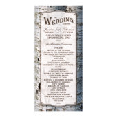 Rustic Silver Birch Tree Wedding Programme Reclamekaart (Voorkant)