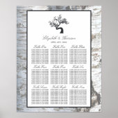 Rustic Silver Birch Tree Wedding Seating Chart Poster (Voorkant)