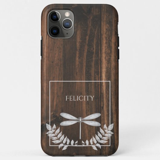 Rustic Silver Dragonfly Hoesje-Mate iPhone Case (Achterkant)