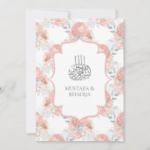 Rustic Silver en Blush Pink Roses Muslim Wedding Kaart (Voorkant)