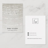 RUSTIC SILVER LIGHT STRINGS STUD EARRING DISPLAY VISITEKAARTJE (Voorkant / Achterkant)