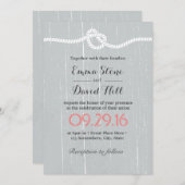 Rustic Silver Tying the Knot Wedding Invitations Kaart (Voorkant / Achterkant)
