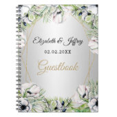 Rustic Silver White Anemone Gold Geometric Wedding Notitieboek (Voorkant)