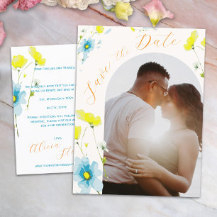 Rustic Simple 1 Photo Arch Bewaar de datum Briefkaart