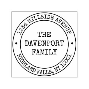 Rustic Simple Modern Family Name Return-adres Zelfinktende Stempel