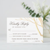 Rustic Simple Tree Wedding Menu Keuze RSVP-kaart (Staand voorkant)