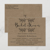 Rustic Simply Kraft Bridal Shower Briefkaart (Voorkant / Achterkant)