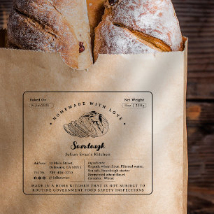 Rustic Sketch Sourdough Bakery Cottage Law Label Rubberstempel