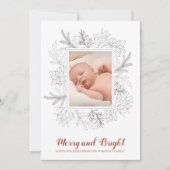 Rustic Sketch Vrolijk en Helder Baby Kerst Kaart (Voorkant)