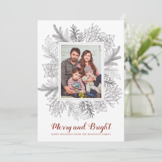 Rustic Sketch Vrolijk en Helder Kerstfoto Auto (Staand voorkant)