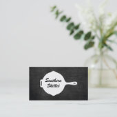RUSTIC SKILLET LOGO voor RESTAURANTS, CATERING I Visitekaartje (Staand voorkant)