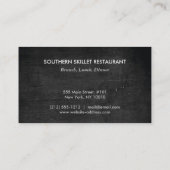 RUSTIC SKILLET LOGO voor RESTAURANTS, CATERING I Visitekaartje (Achterkant)