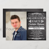 Rustic Slate  Custom Graduparty foto Kaart (Voorkant / Achterkant)