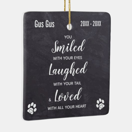 Rustic Slate Herdenking Quote Keepslag Memorial Keramisch Ornament (Rechts)