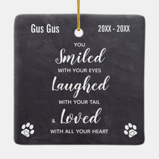 Rustic Slate Herdenking Quote Keepslag Memorial Keramisch Ornament (Achterkant)