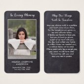 Rustic Slate Photo Sympathie Funeral Prayer Kaart (Voorkant /achterkant)