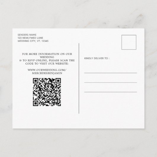 Rustic Slate String Lights County QR Code Weddensc Uitnodiging Briefkaart (Achterkant)