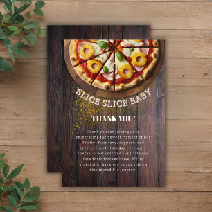 Rustic Slice Pizza Baby shower Bedankkaart