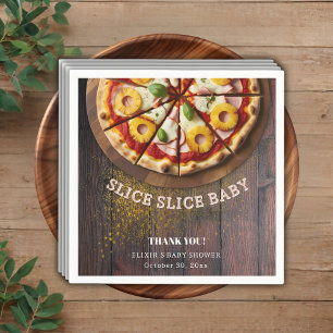 Rustic Slice Pizza Baby shower Servet
