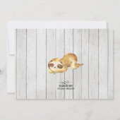 Rustic Sloth Baby shower Uitnodiging (Achterkant)