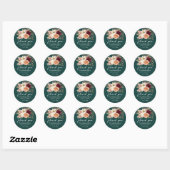 Rustic Smaragd Trouw Dank Je Sticker (Vel)