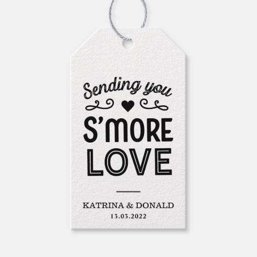 Rustic S'more Love Wedding Cadeaulabel (Voorkant)