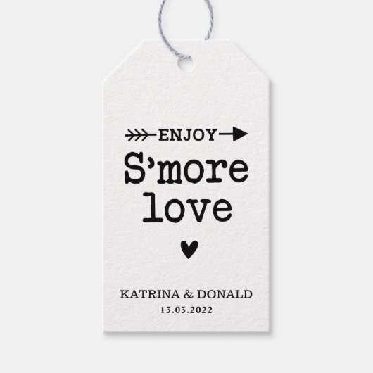 Rustic S'more Love Wedding Gift Labels Cadeaulabel (Voorkant)