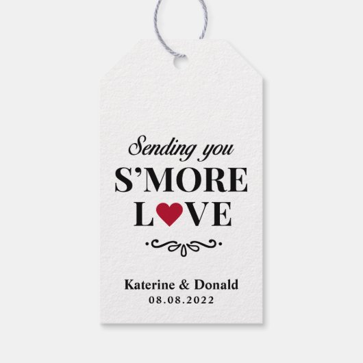 Rustic S'more Love Wedding Gift Labels Cadeaulabel (Achterkant)