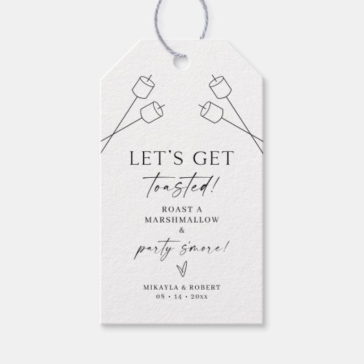Rustic S'mores Wedding Favor Label Marshmallows Cadeaulabel (Voorkant)