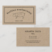 RUSTIC-snijddiagram slagerswinkel Visitekaartje (Voorkant / Achterkant)