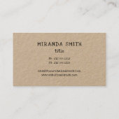 RUSTIC-snijddiagram slagerswinkel Visitekaartje (Achterkant)