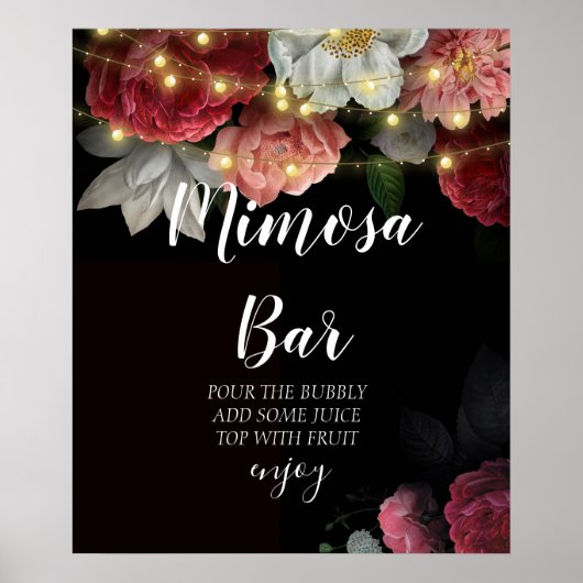  Rustic snoerlichten bruidsshower mimosa bar   Poster (Voorkant)
